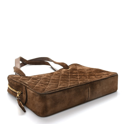 Chanel Suede Quilted Shoulder Bag Brown 4 of 10
