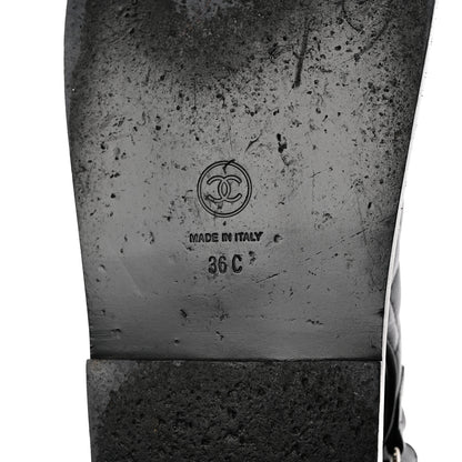 Chanel Grained Calfskin Velcro Dad Sandals 36 Black 8 of 11