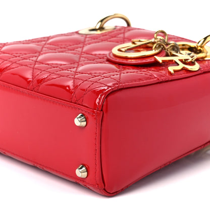 Christian Dior Patent Cannage Mini Lady Dior Red 10 of 10