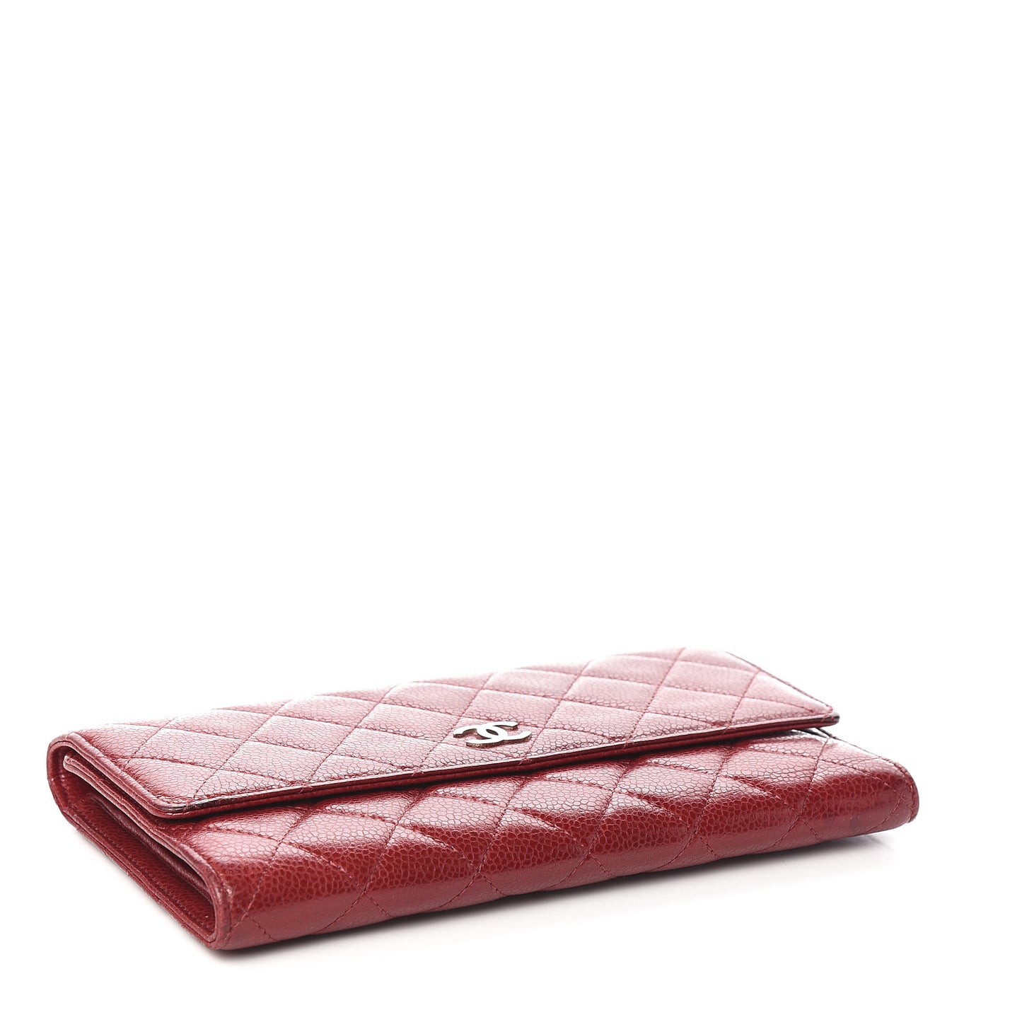 Caviar Quilted Large Flap Wallet Red