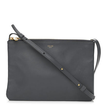 Celine Lambskin Large Trio Crossbody Bag Storm 1 of 12