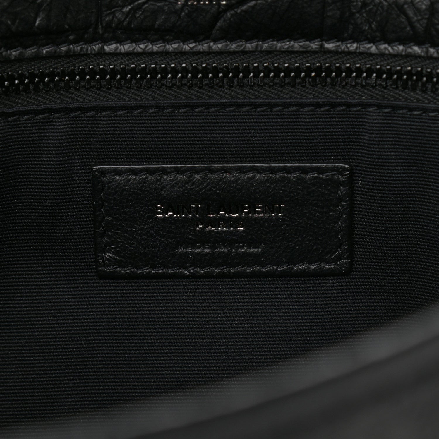 Saint Laurent Lambskin Crocodile Embossed Monogram Medium Niki Chain Satchel Black 6 of 10
