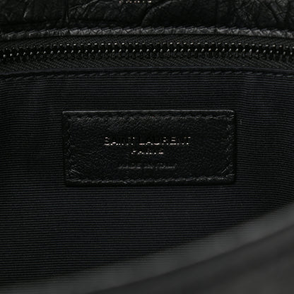 Saint Laurent Lambskin Crocodile Embossed Monogram Medium Niki Chain Satchel Black 6 of 10