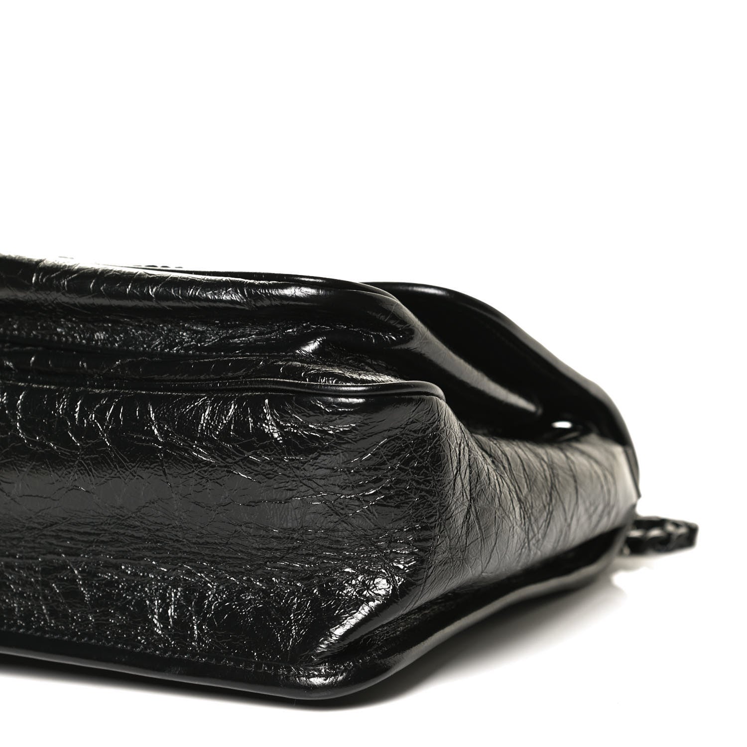 Saint Laurent Crinkled Calfskin Matelasse Monogram Medium Niki Chain Satchel Black 11 of 11