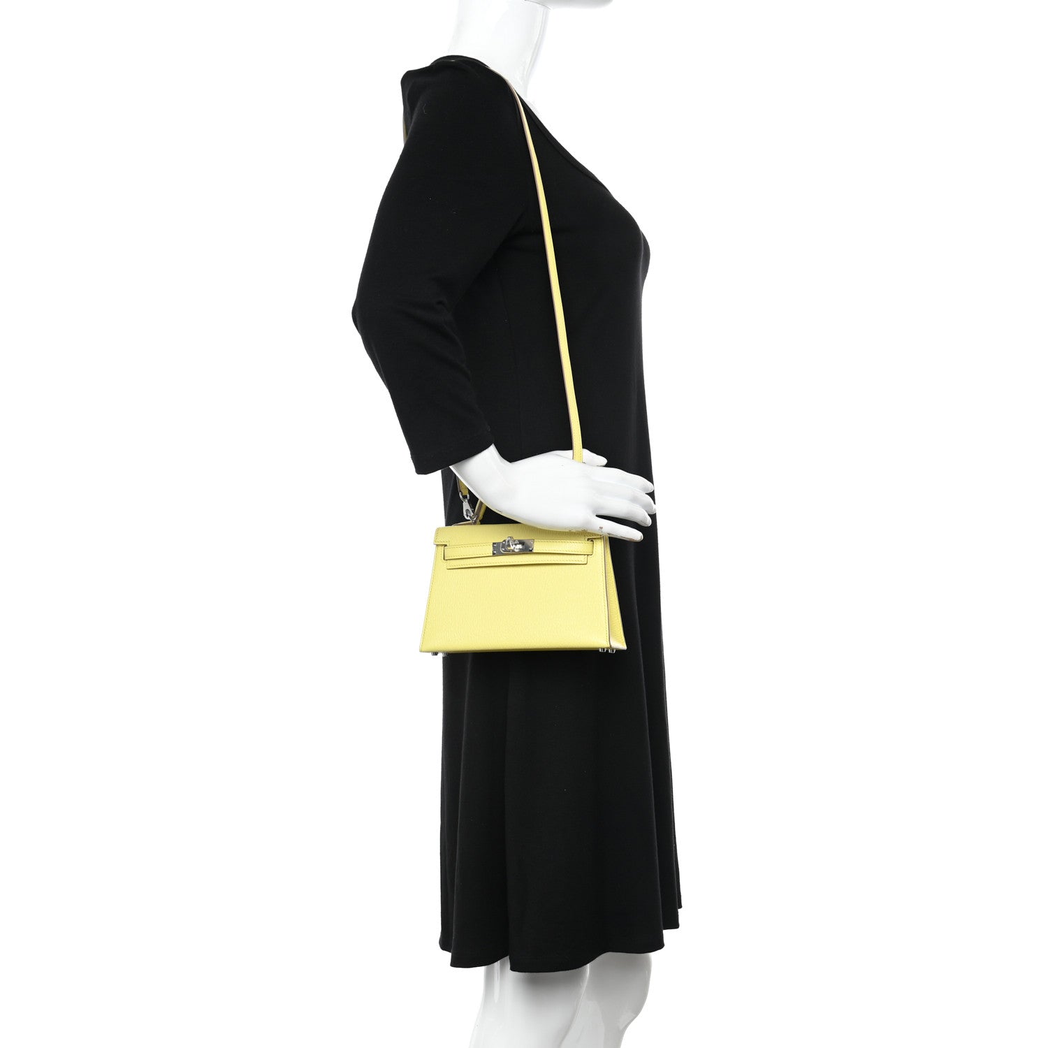 Hermes Chevre Mysore Mini Kelly Sellier 20 Limoncello 2 of 10