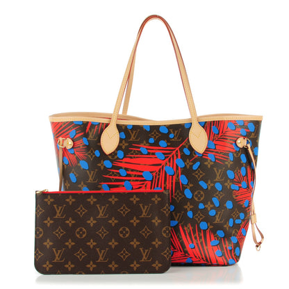 Louis Vuitton Monogram Jungle Dots Neo Neverfull MM Coquelicot Denim 1 of 8