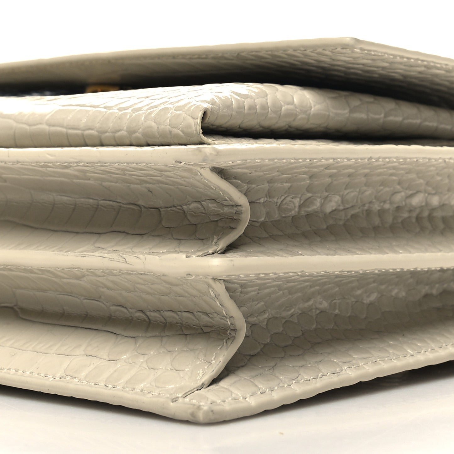 Calfskin Crocodile Embossed Medium Monogram Sunset Blanc Vintage