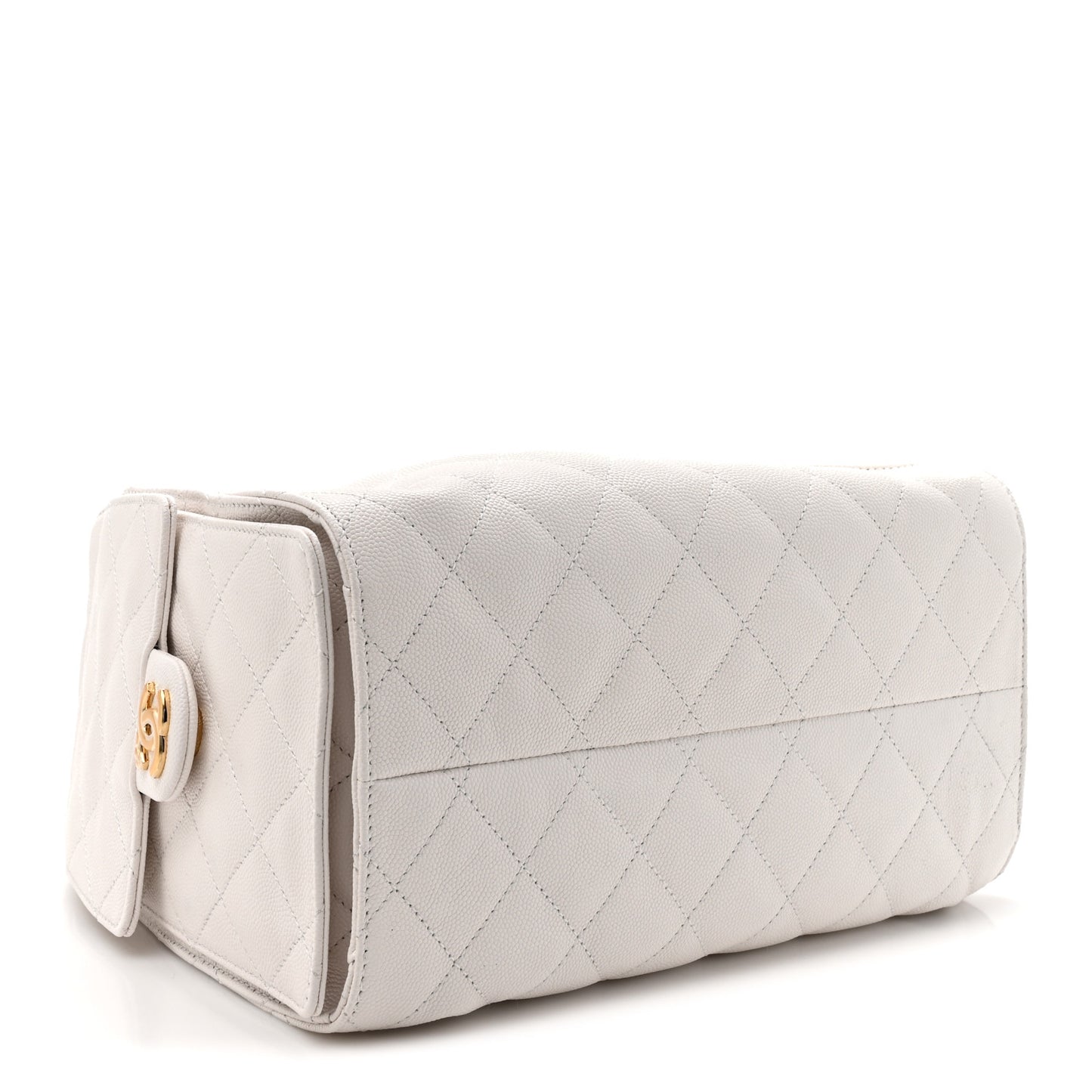 Caviar Quilted Small Chanel 25 Handbag White