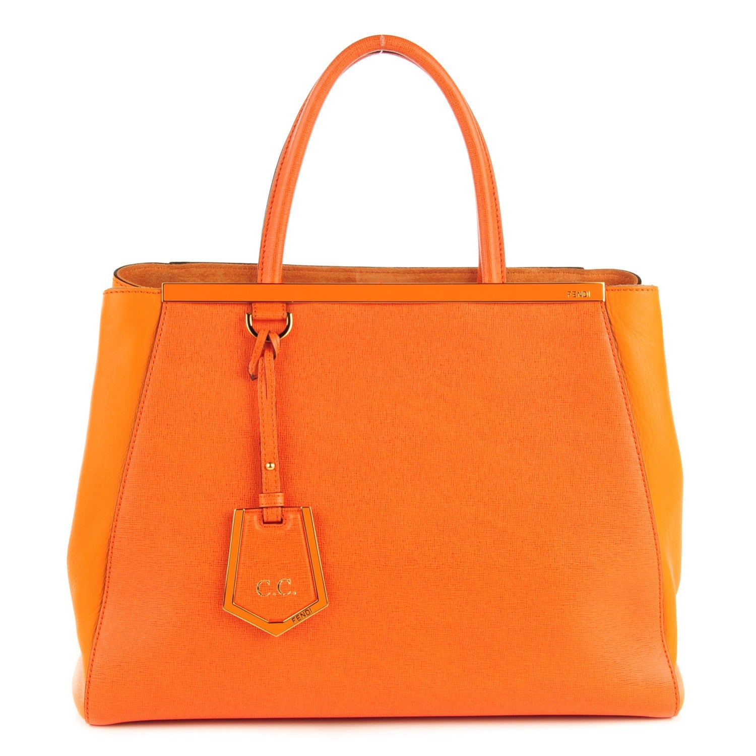 Fendi Vitello Elite Regular 2Jours Tote Arancio 1 of 8