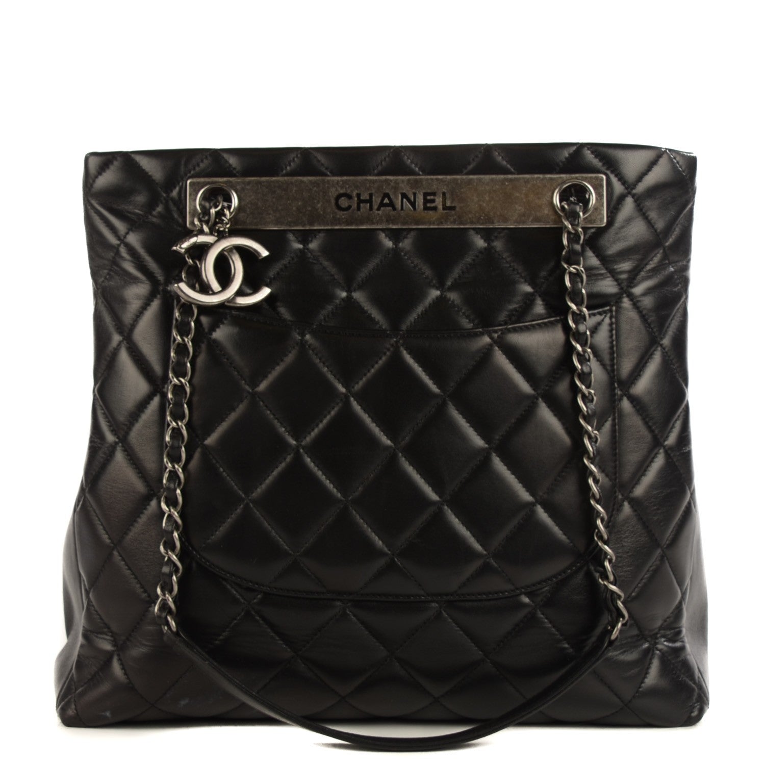 Chanel Lambskin Quilted Trendy CC Shopping Tote Black 1 of 7
