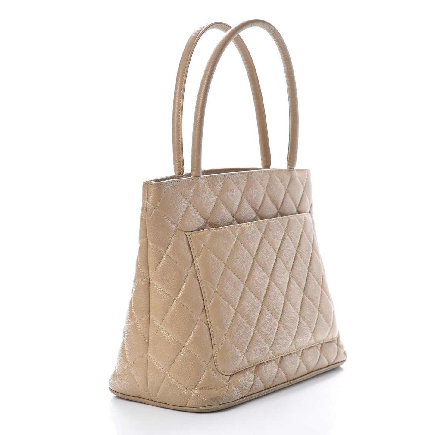 Caviar Quilted Medallion Tote Beige