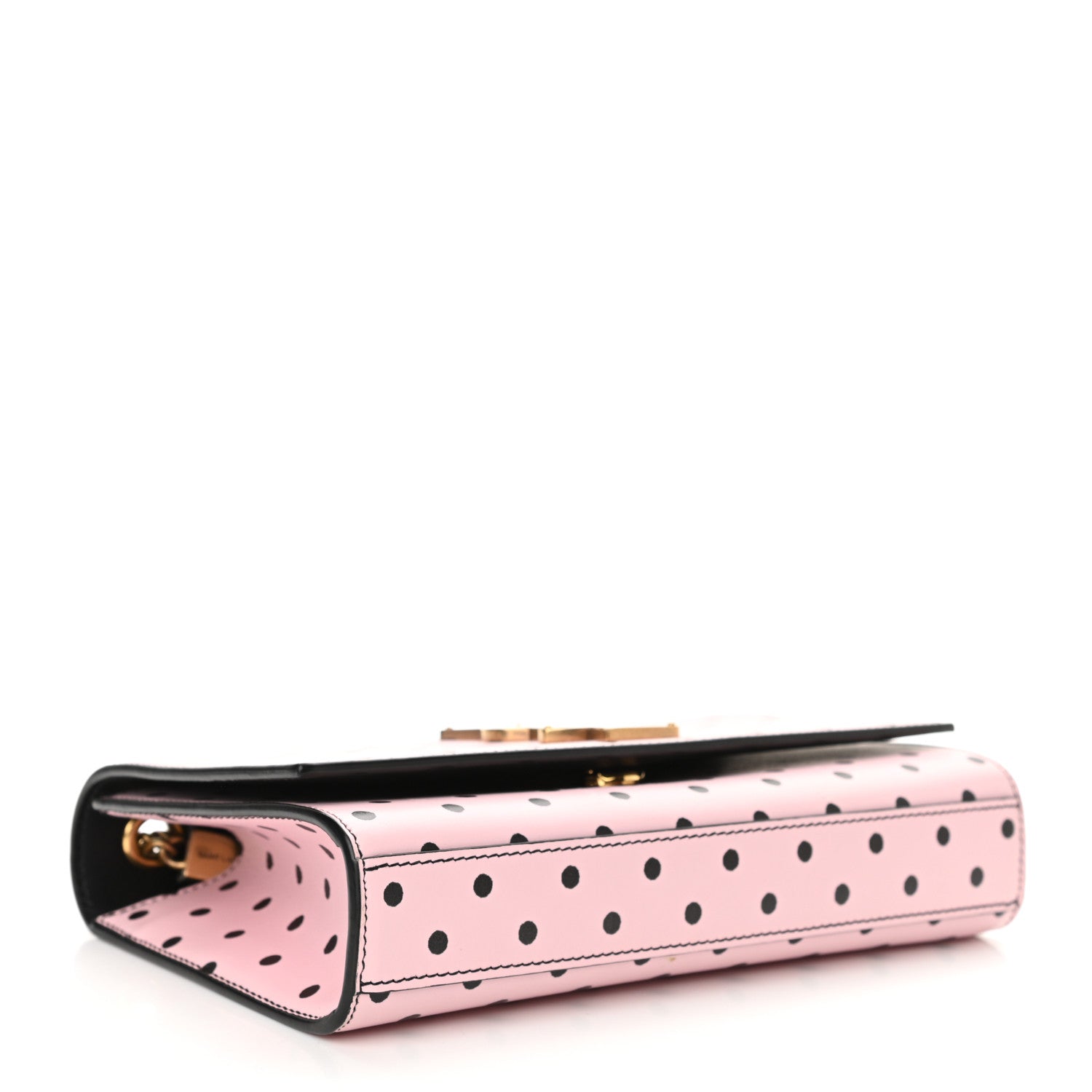 Saint Laurent Calfskin Polka Dot Small Monogram Kate Satchel Rose Black 4 of 10