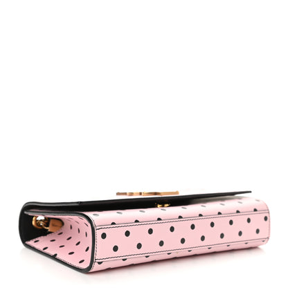 Saint Laurent Calfskin Polka Dot Small Monogram Kate Satchel Rose Black 4 of 10