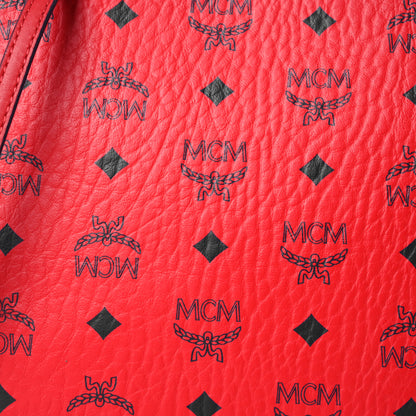 MCM Visetos Medium Crossbody Pouch Ruby Red 11 of 13