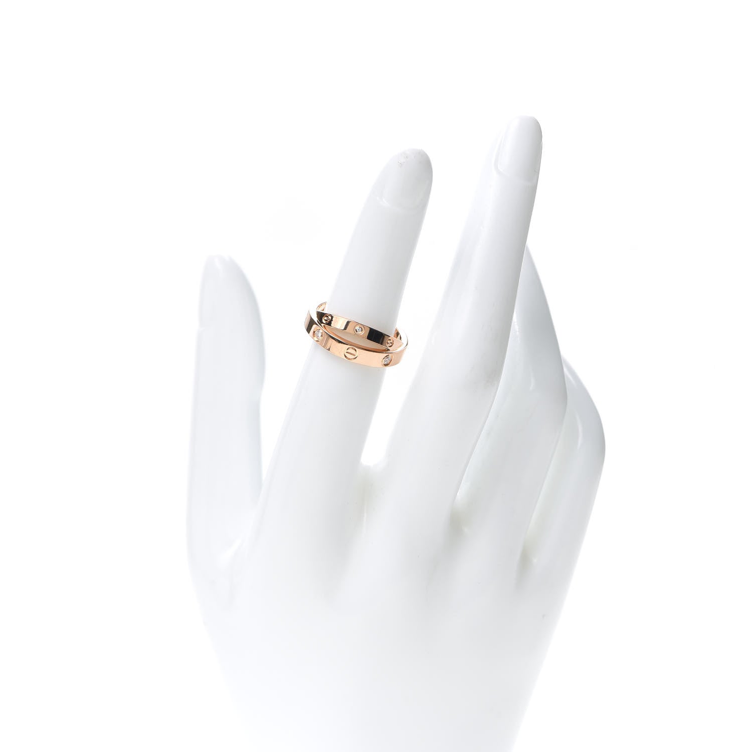 Cartier 18K Pink Gold 6 Diamond LOVE Ring 49 4.75 2 of 4
