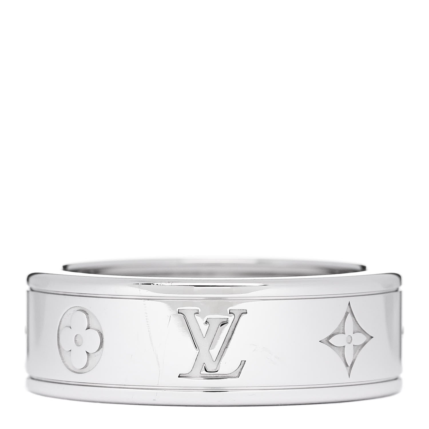 Louis Vuitton 18K White Gold Les Gaston Ring 63 10.5 3 of 5