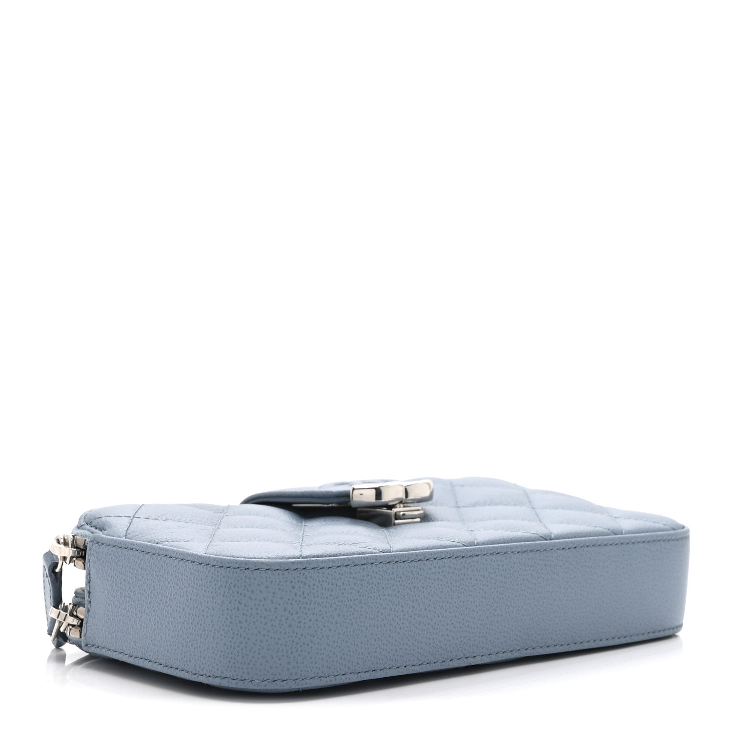 Chanel Caviar Quilted CC Box Clutch With Chain Blue 3 of 11