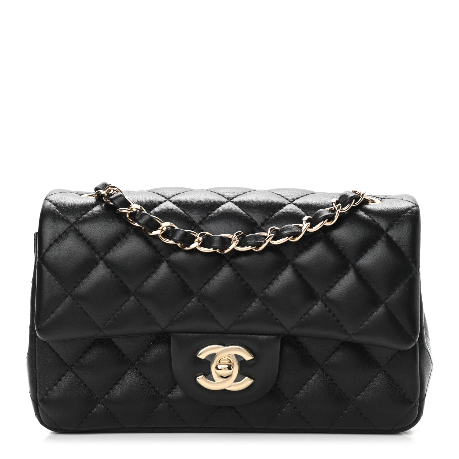 Chanel Lambskin Quilted Mini Rectangular Flap Black 1 of 12