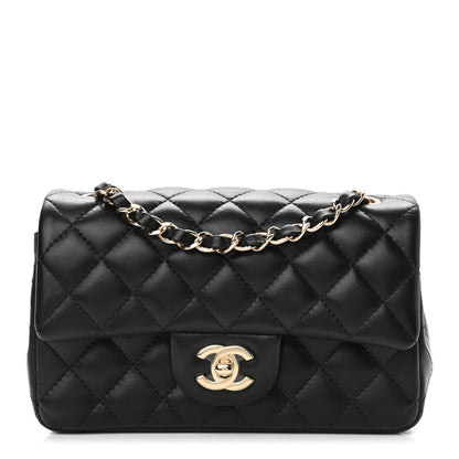 Chanel Lambskin Quilted Mini Rectangular Flap Black 1 of 12
