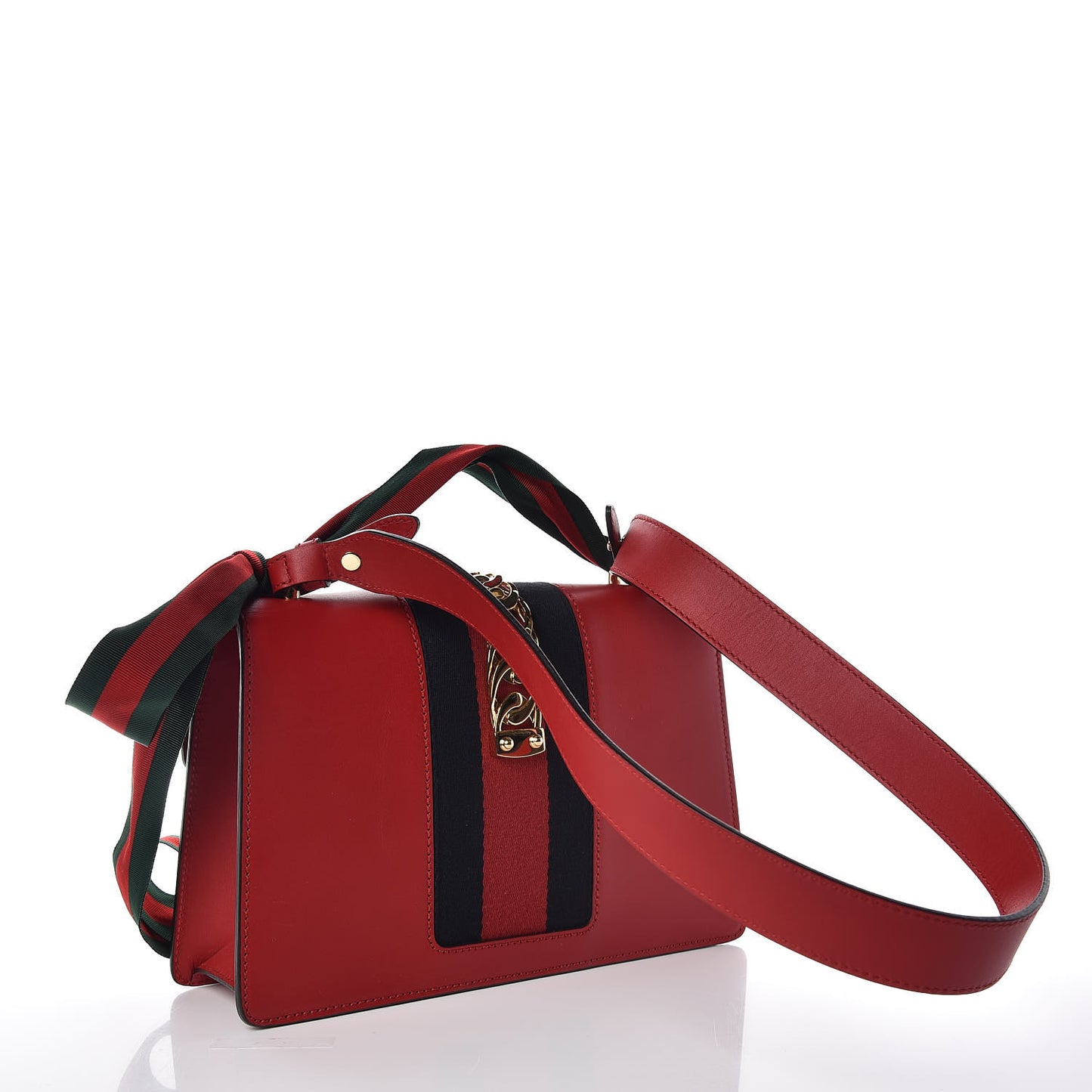 Calfskin Small Sylvie Shoulder Bag Hibiscus Red