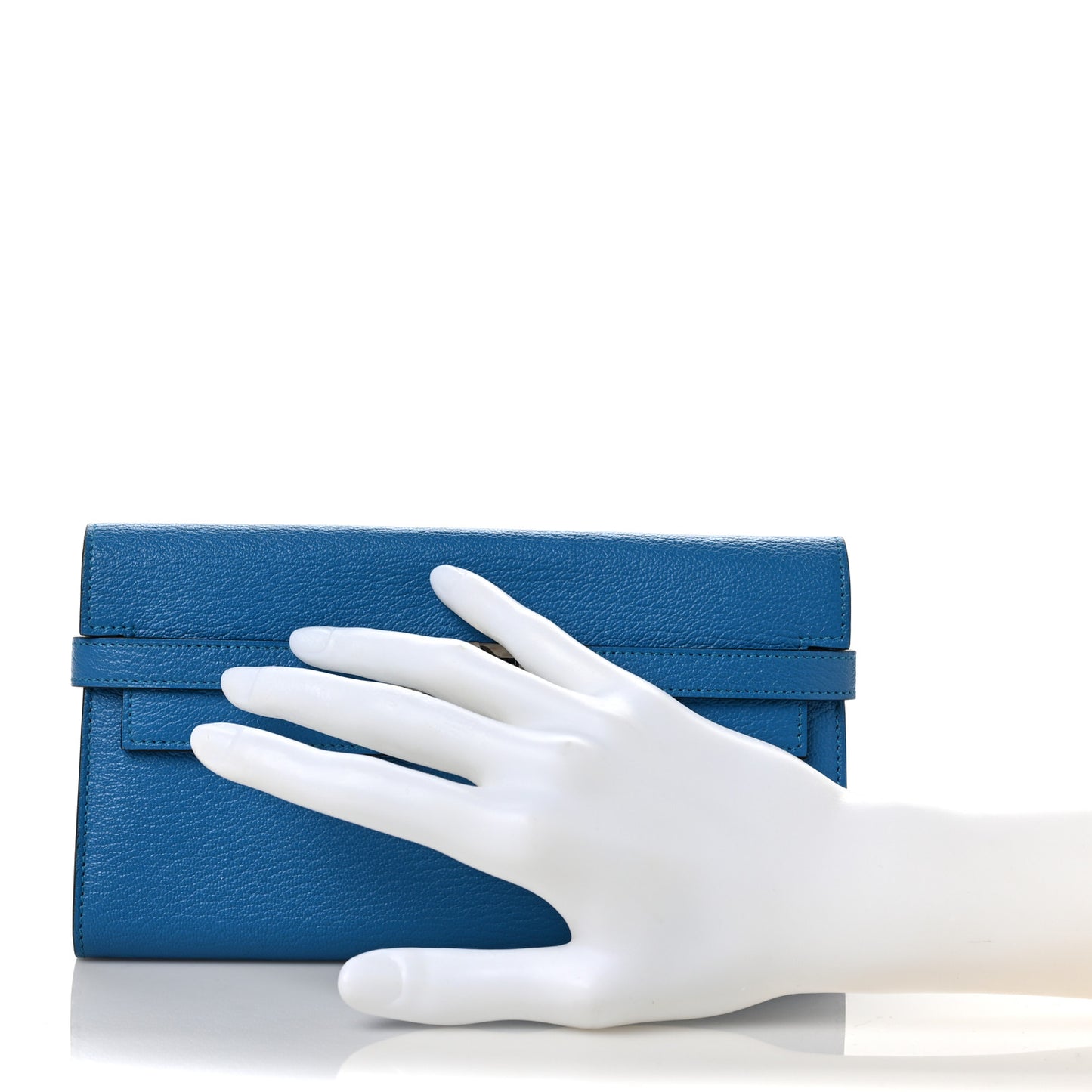 Chevre Mysore Kelly Longue Wallet Bleu Zanzibar