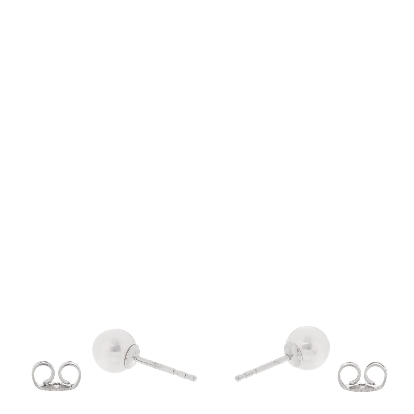 18K White Gold Akoya Cultured Pearl 6-6.5mm Stud Earrings