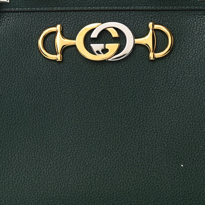 Gucci Grainy Calfskin Small Zumi Top Handle Bag Vintage Green 9 of 13