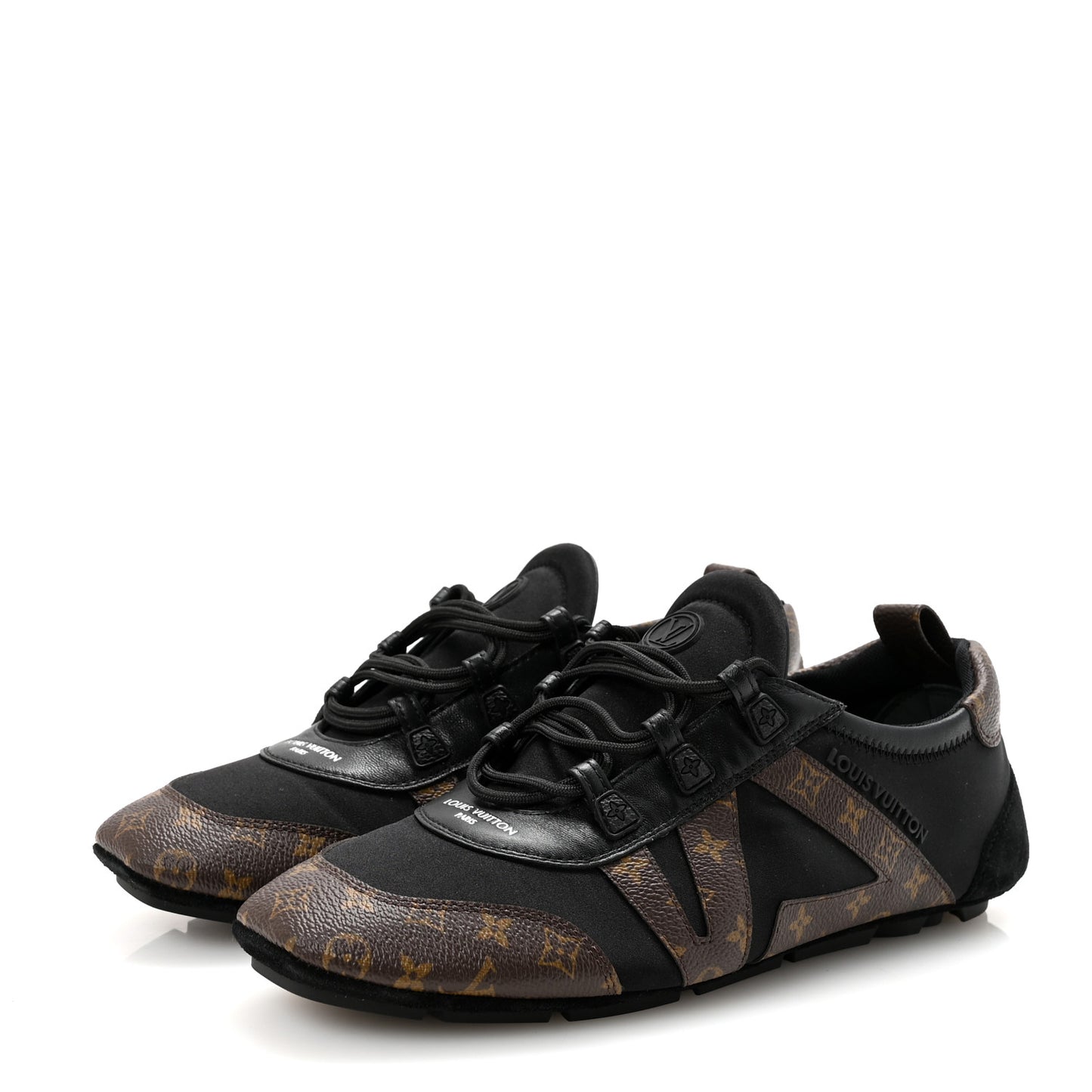 Monogram Calfskin Womens LV Sneakerina 40 Black