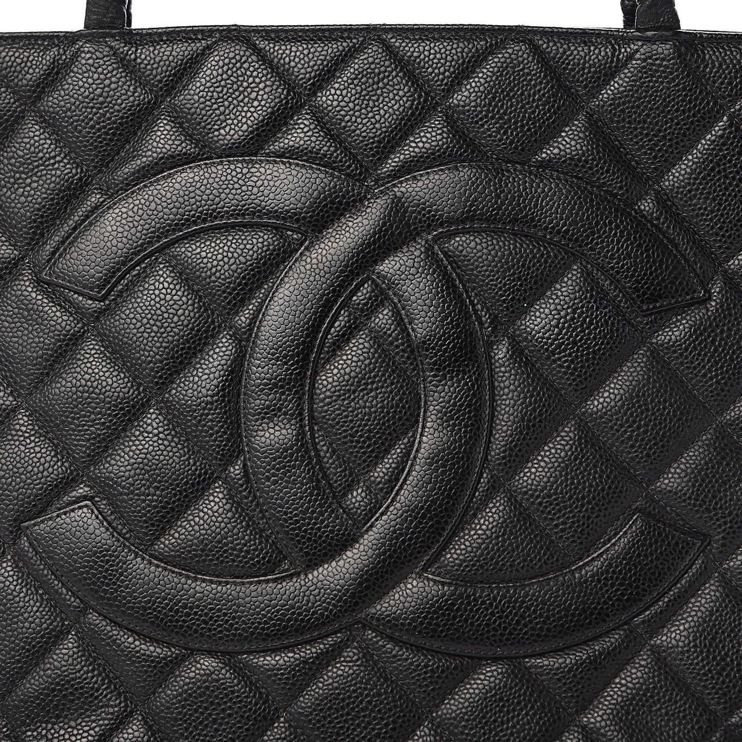 Caviar Quilted Medallion Tote Black