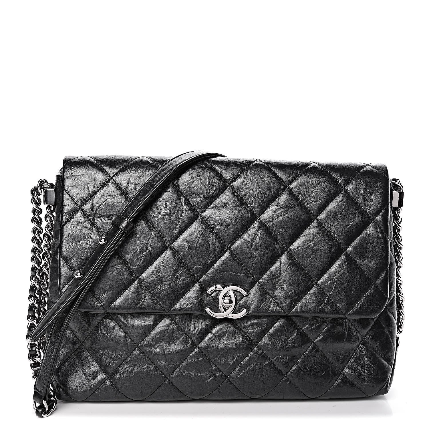 Chanel Crackled Aged Calfskin Big Bang Flap Black 1 of 10