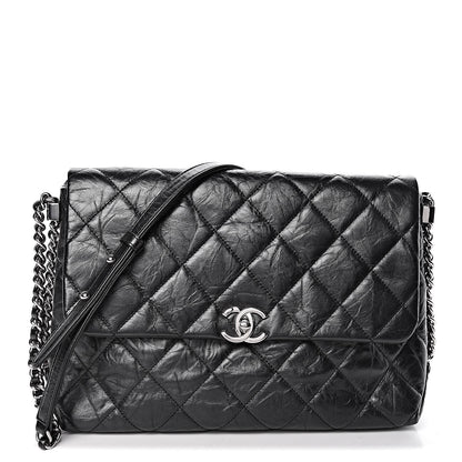Chanel Crackled Aged Calfskin Big Bang Flap Black 1 of 10