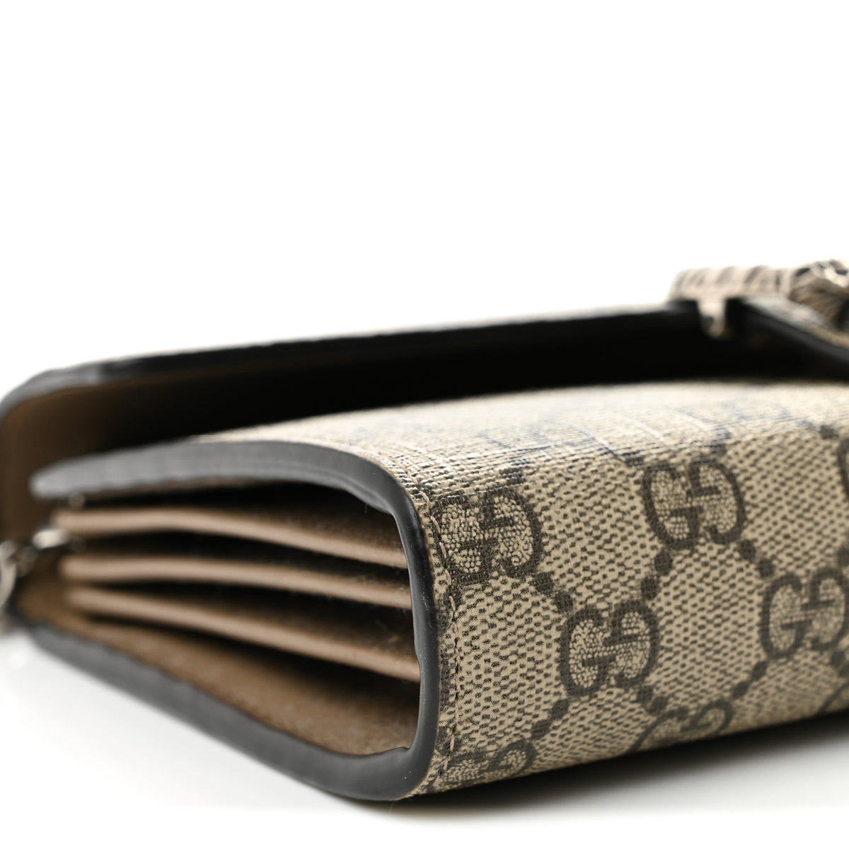 GG Supreme Monogram Mini Dionysus Chain Wallet Beige Taupe
