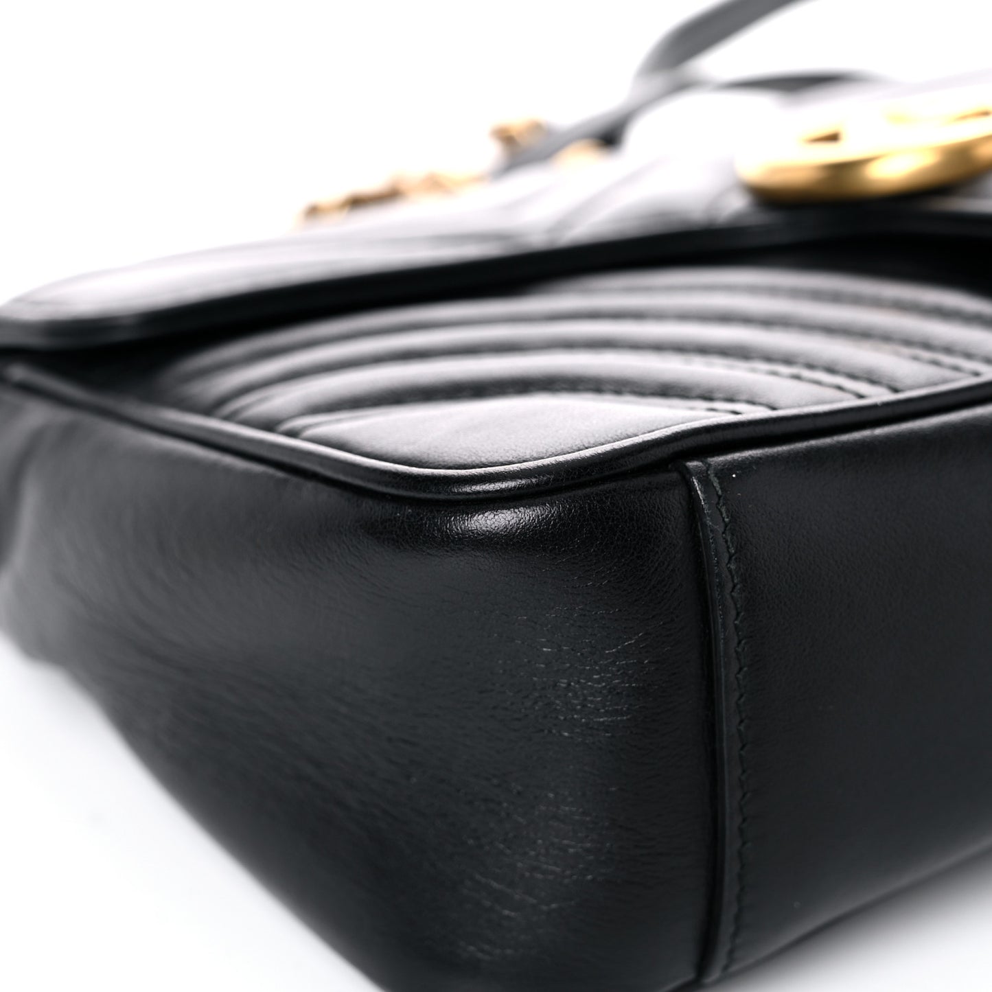 Calfskin Matelasse Small GG Marmont Shoulder Bag Black