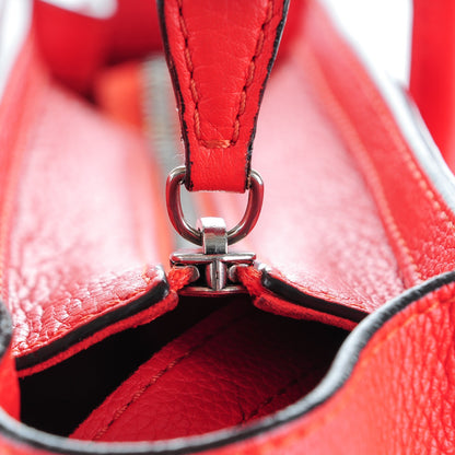 Celine Drummed Calfskin Nano Luggage Vermillion 8 of 8