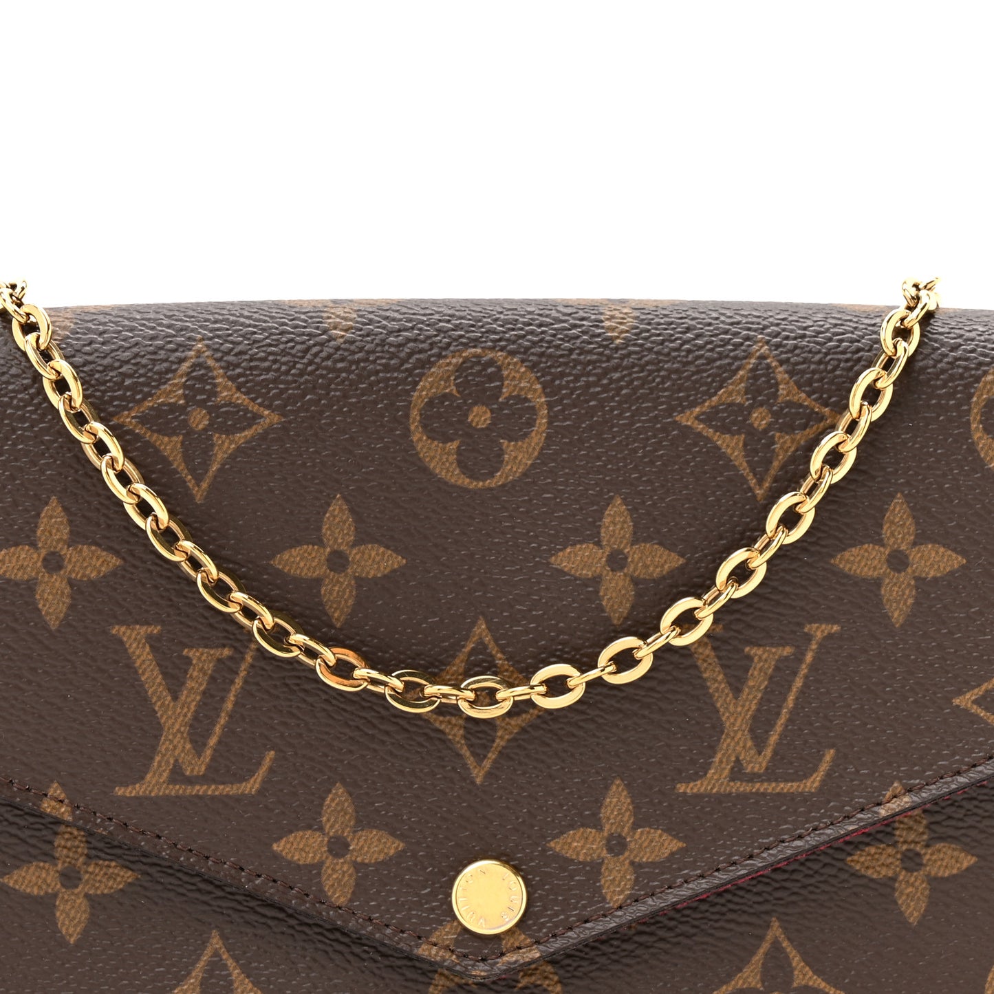 Monogram Pochette Felicie Chain Wallet Fuchsia