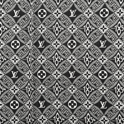 Louis Vuitton Silk Wool Jacquard Since 1854 Monogram Shawl Gray 2 of 4
