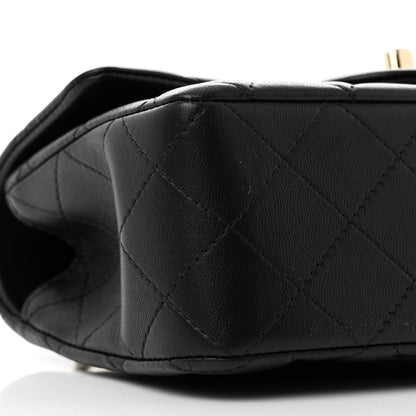 Chanel Lambskin Quilted Mini Top Handle Rectangular Flap Black 9 of 10