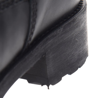 Chanel Calfskin Quilted CC Tall Lace Up Combat Boots 40 Black 12 of 12