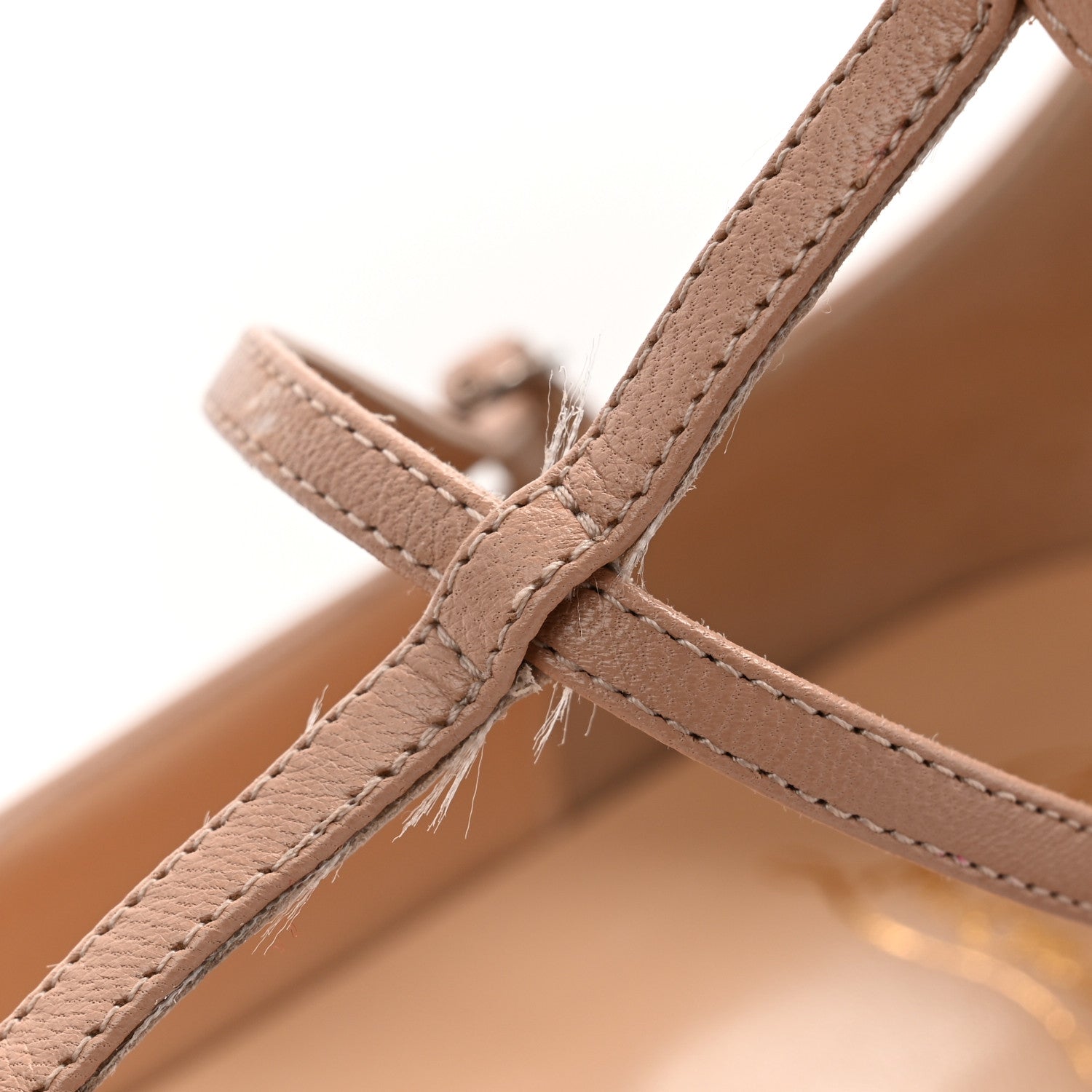 Christian Louboutin Kid Toerless Cage Flats 40 Nude 8 of 10