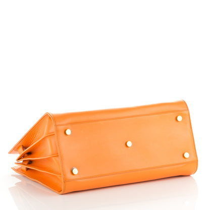 Saint Laurent Calfskin Small Sac De Jour Mandarine 4 of 12