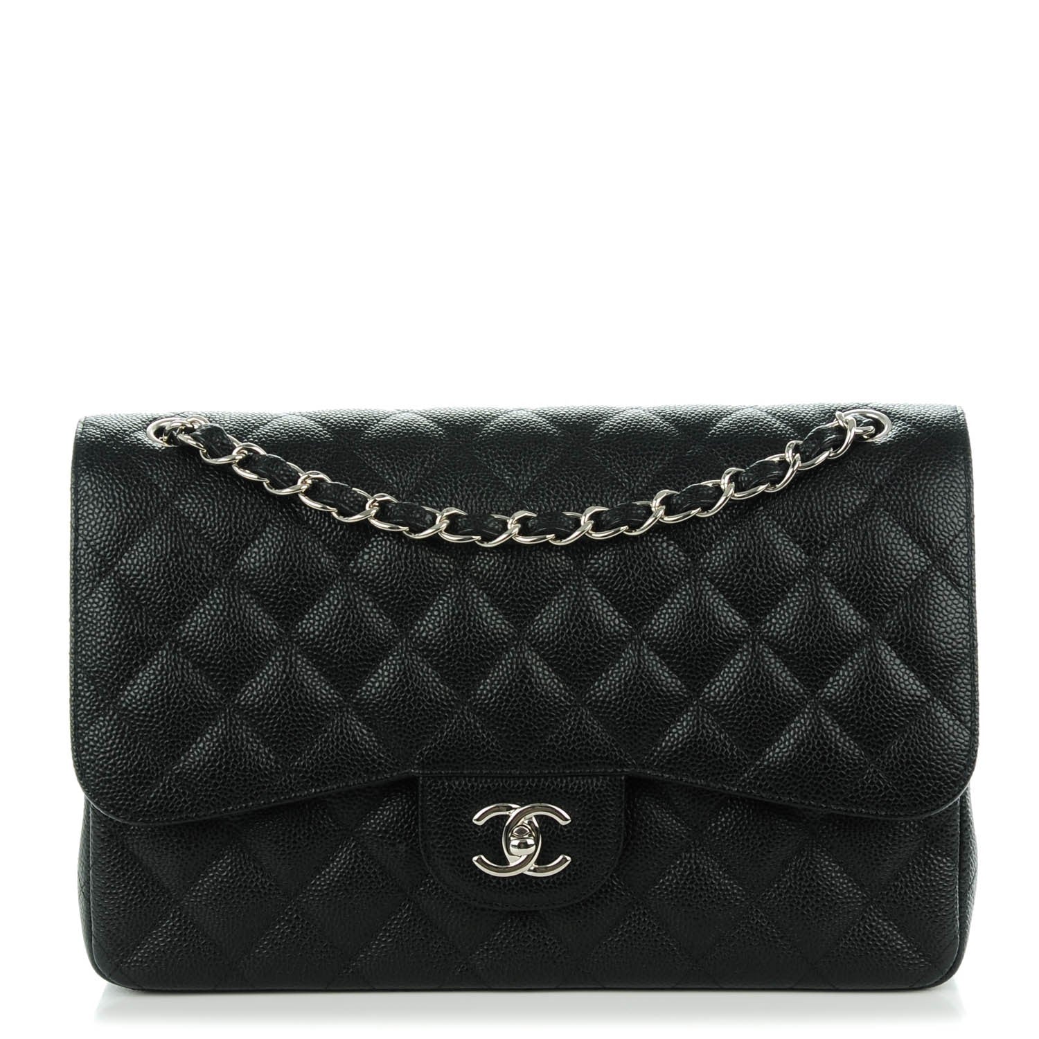 Chanel Caviar Quilted Jumbo Double Flap Black 1 of 8