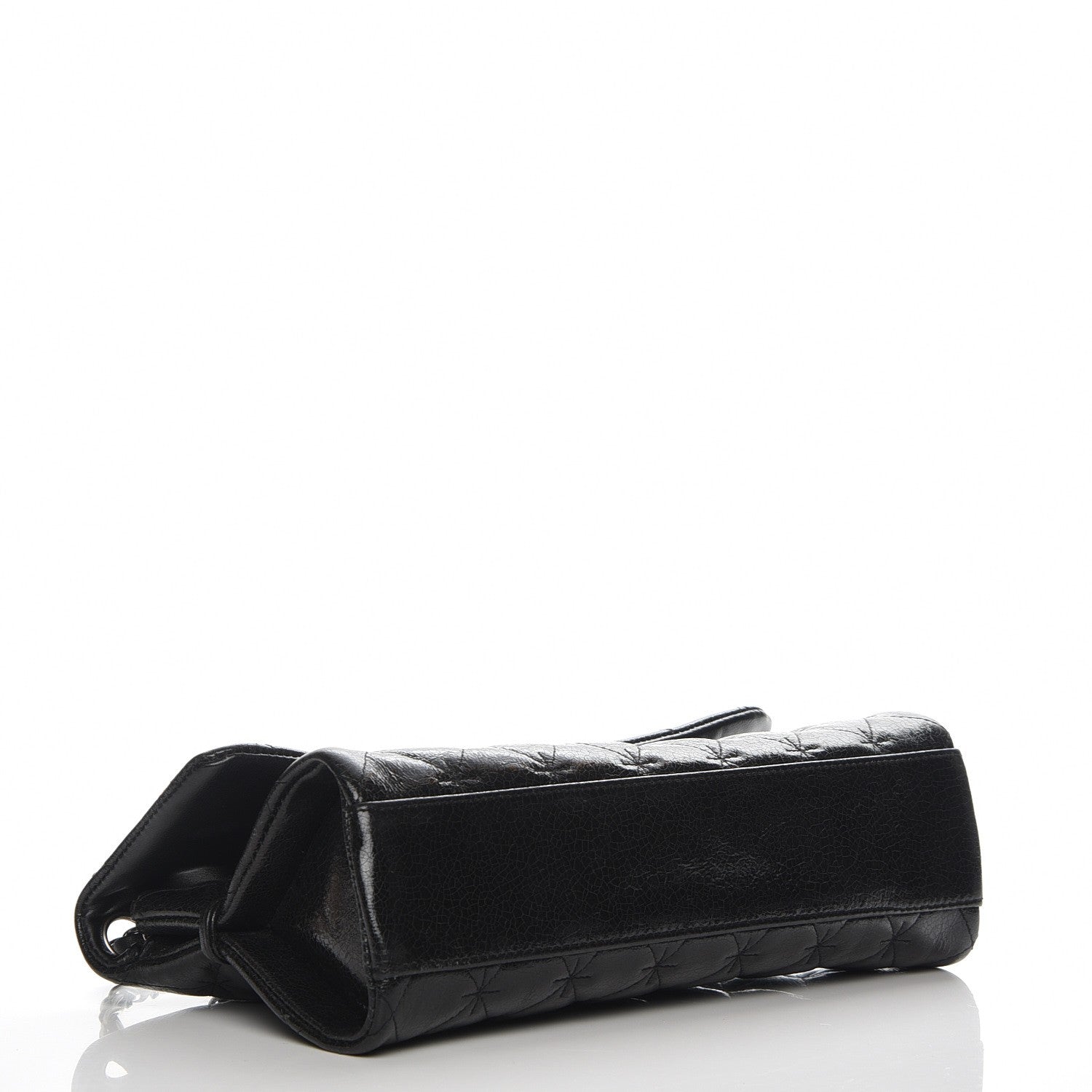 Chanel Glazed Crackled Calfskin Mademoiselle Flap Black 4 of 7
