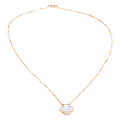 Van Cleef & Arpels 18K Yellow Gold Mother of Pearl Vintage Alhambra Pendant Necklace 3 of 6