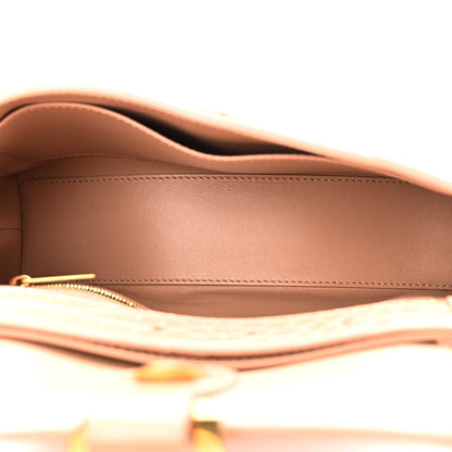 Balenciaga Extra Supple Calfskin Crocodile Embossed XS Downtown Shoulder Bag Nude Beige 5 of 11