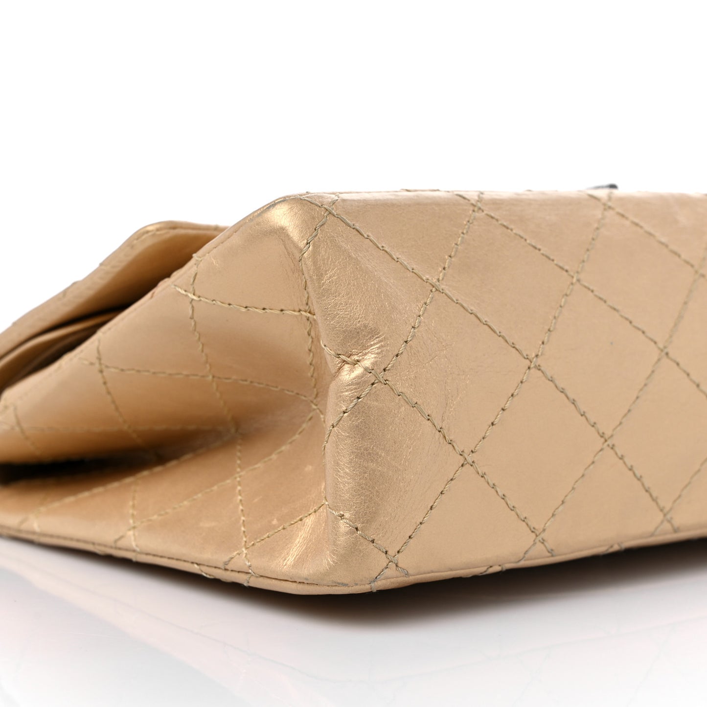 Metallic Aged Calfskin Quilted 2.55 Reissue 226 Flap Gold