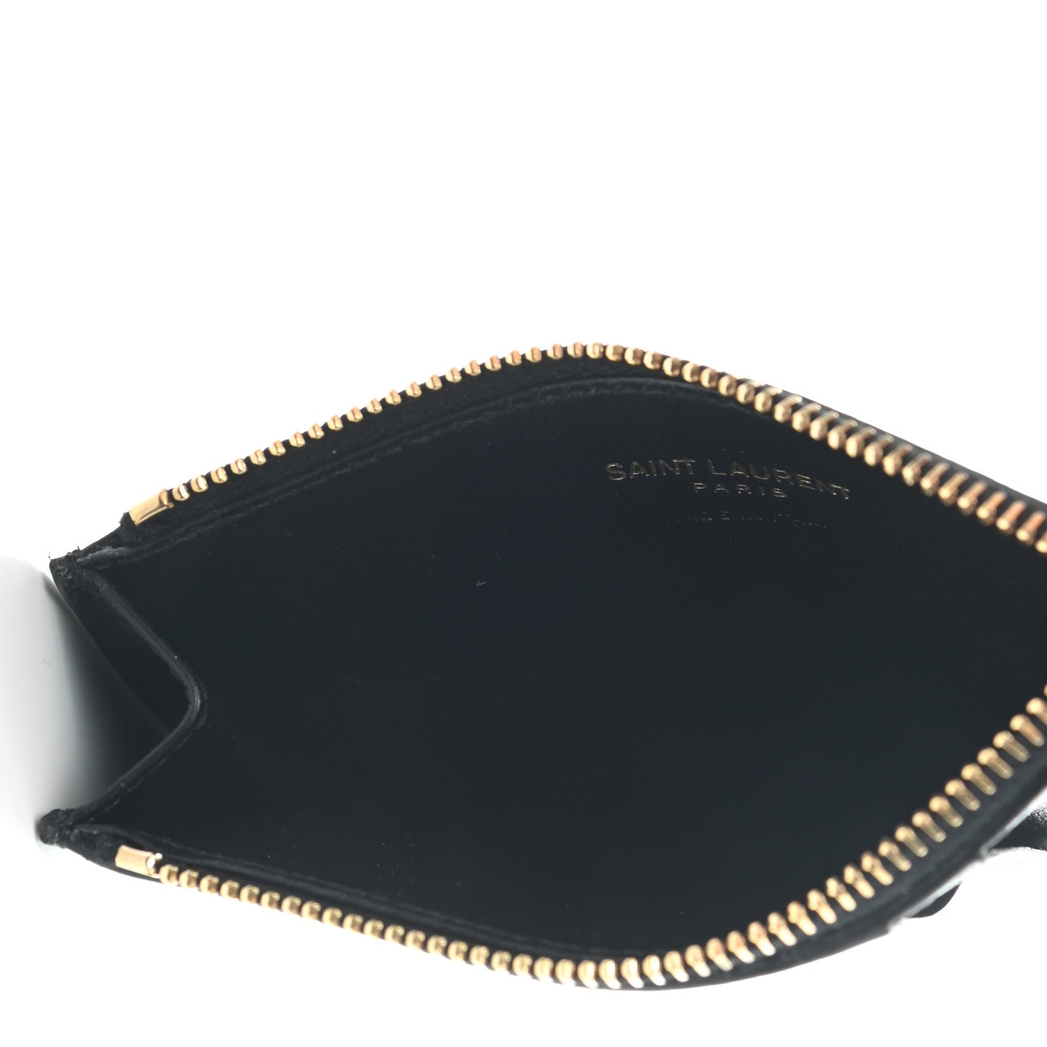 Saint Laurent Grained Calfskin Monogram 5 Fragments Zip Pouch Card Holder Black 5 of 7