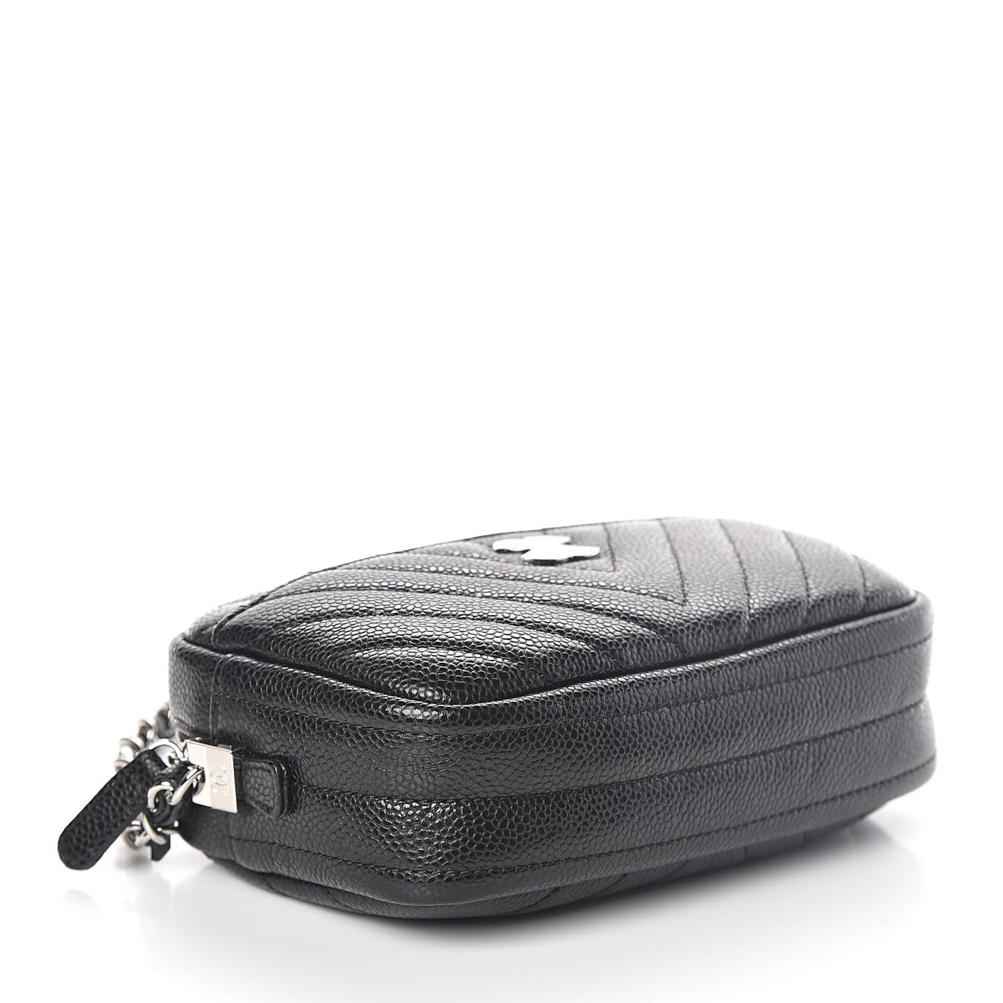 Caviar Chevron Quilted Camera Case Black