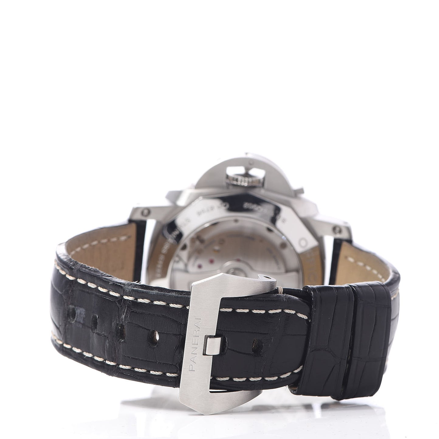 Stainless Steel Alligator 44mm 1950 3 Days GMT Power Reserve Automatic Watch Black PAM00321