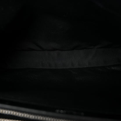 Saint Laurent Calfskin Crocodile Embossed Large College Monogram Satchel Black 5 of 11
