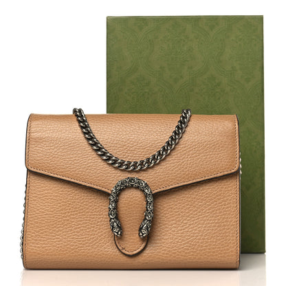 Gucci Dollar Calfskin Crystal Mini Dionysus Chain Wallet Natural Tan Black Diamond 11 of 11